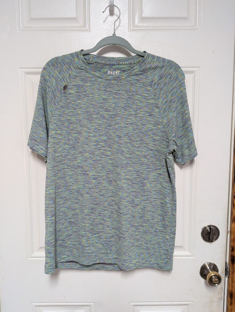 RHONE Heathered Blue-Green Short Sleeve Performance Tee